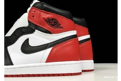 TOE” BLACK-VARSITY JORDAN AIR WHITE  MENS “BLACK OG RED HIGH 1 1008